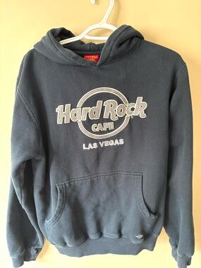 Hard Rock Cafe Men’s Navy Sweatshirt with Embroidered Logo